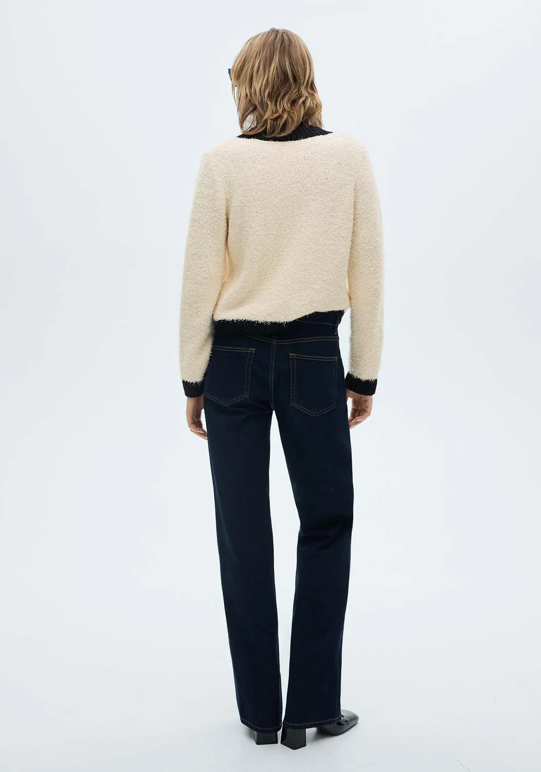Contrasted buttons jacket - Light Beige