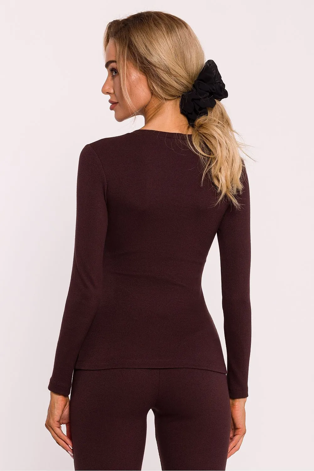 Corset-Style Fitted Cotton Blouse