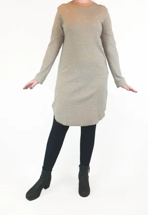 Cos grey cotton knit long sleeve dress size M (best fits size 12)
