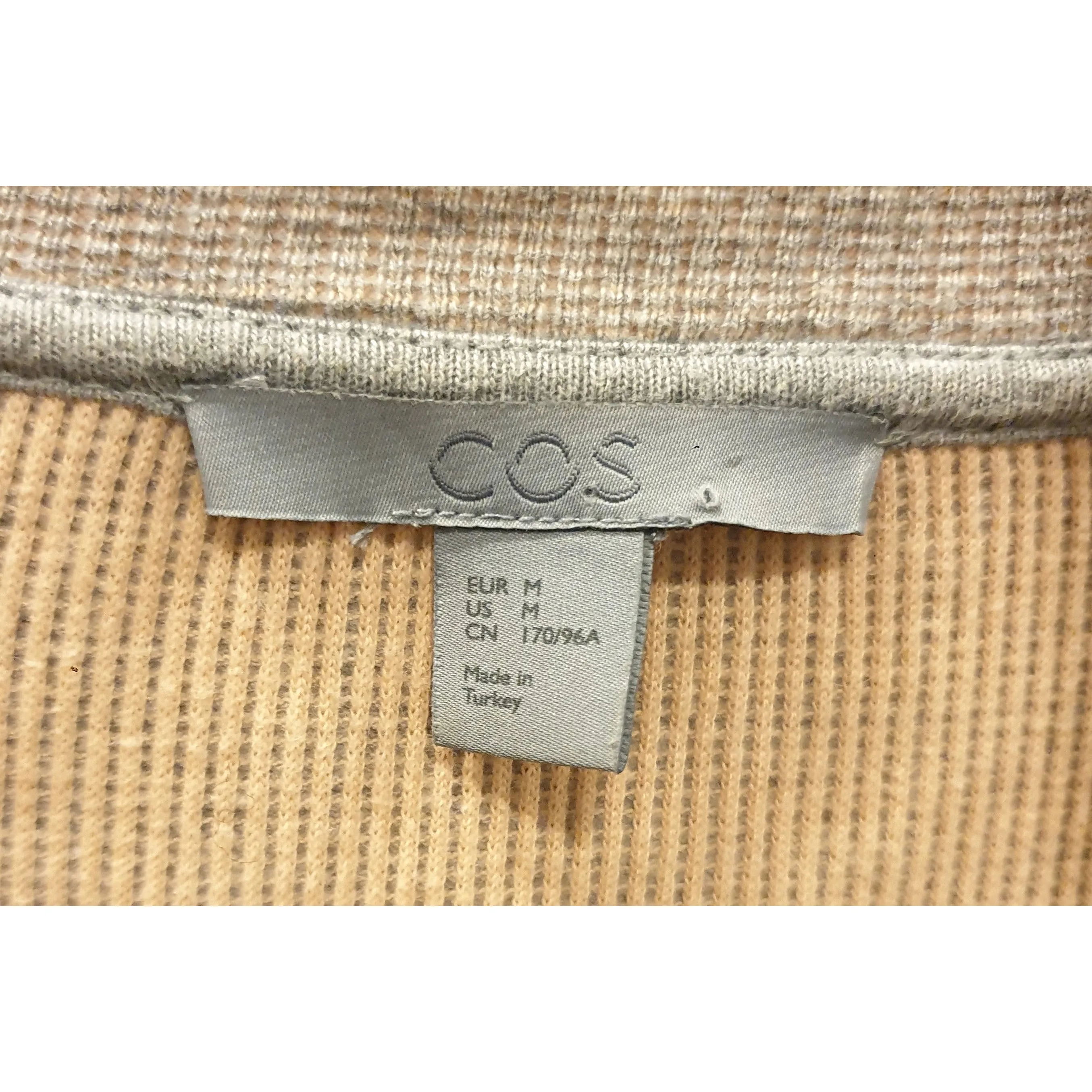 Cos grey cotton knit long sleeve dress size M (best fits size 12)