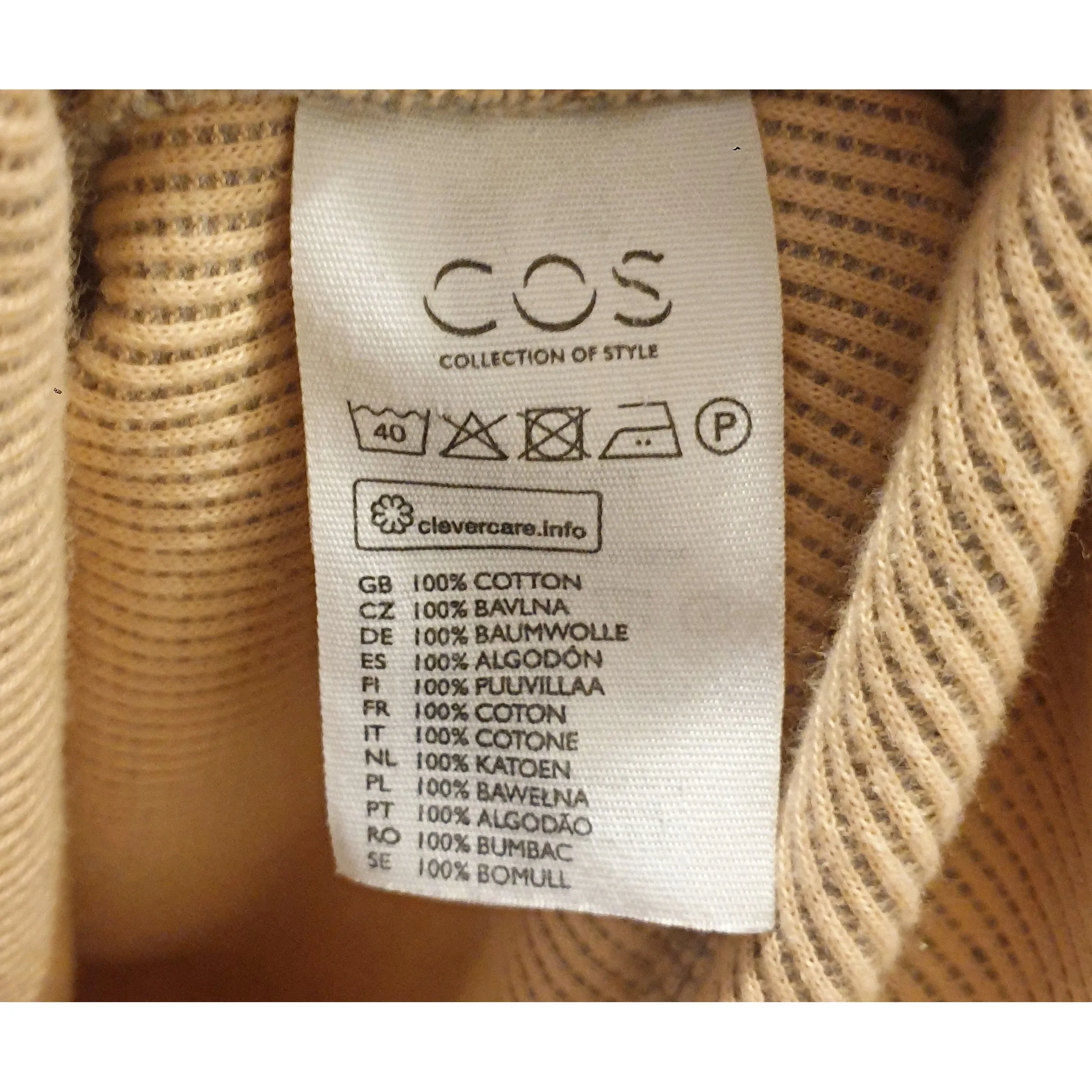 Cos grey cotton knit long sleeve dress size M (best fits size 12)