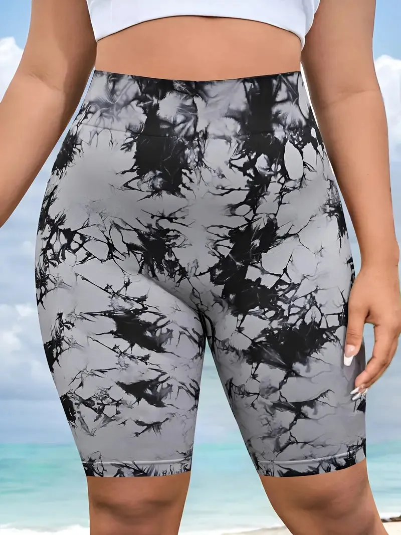 Cosmos Tie Dye Plus Size Shorts by Run Free by Vee