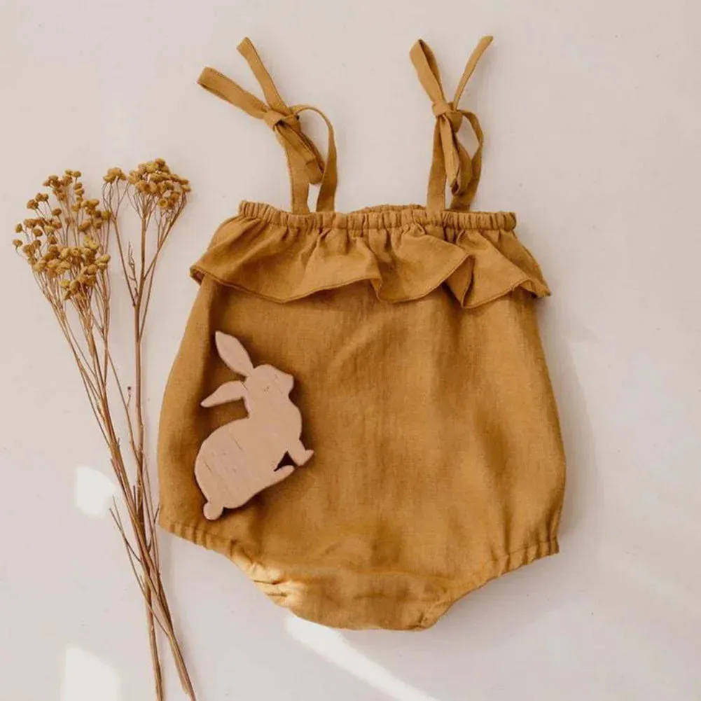 Cotton Infant Romper Ruffles Slip Strap Kids Playsuit