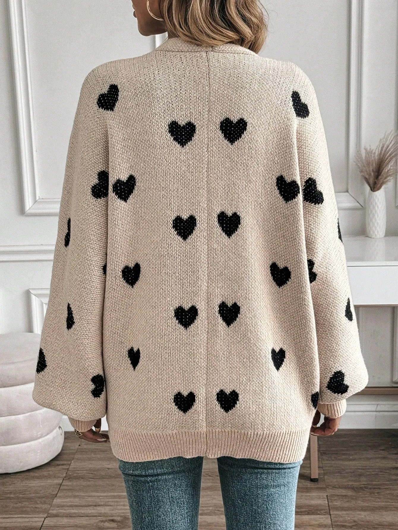 Cárdigan de Punto con Corazón para Mujer en Cherry Vibes
