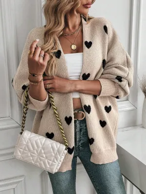 Cárdigan de Punto con Corazón para Mujer en Cherry Vibes