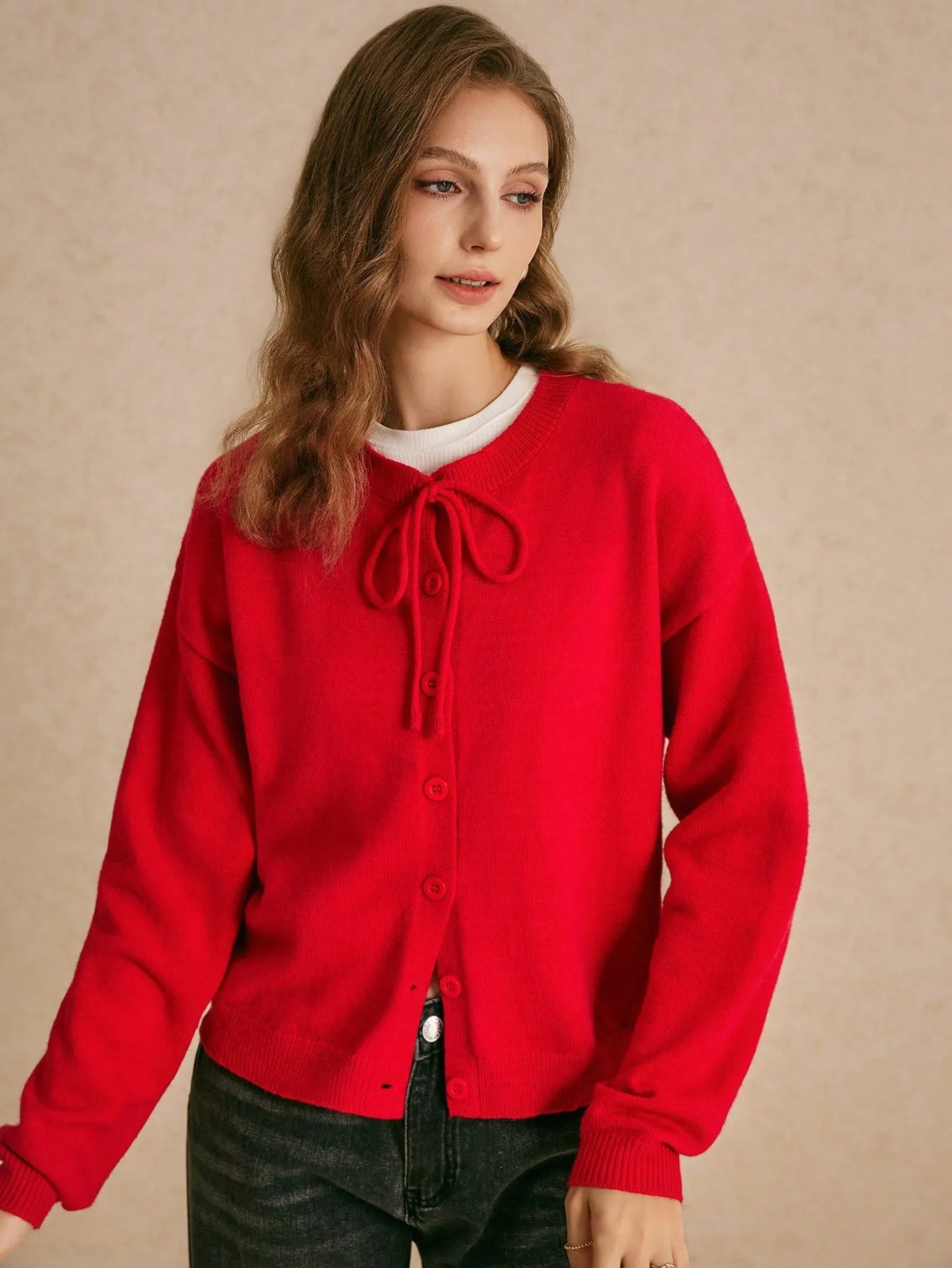 Cárdigan Rojo con Cordones para Mujer en Cherry Vibes