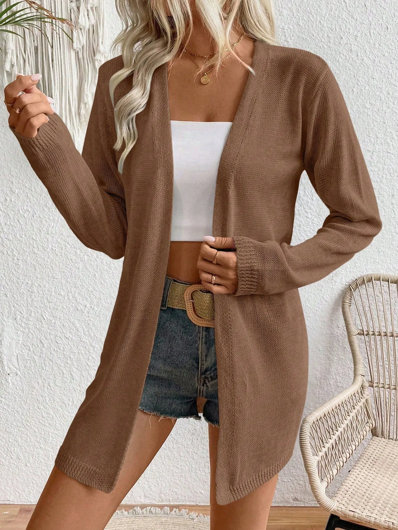 Cárdigan suelto de manga larga Cherry Vibes para mujer
