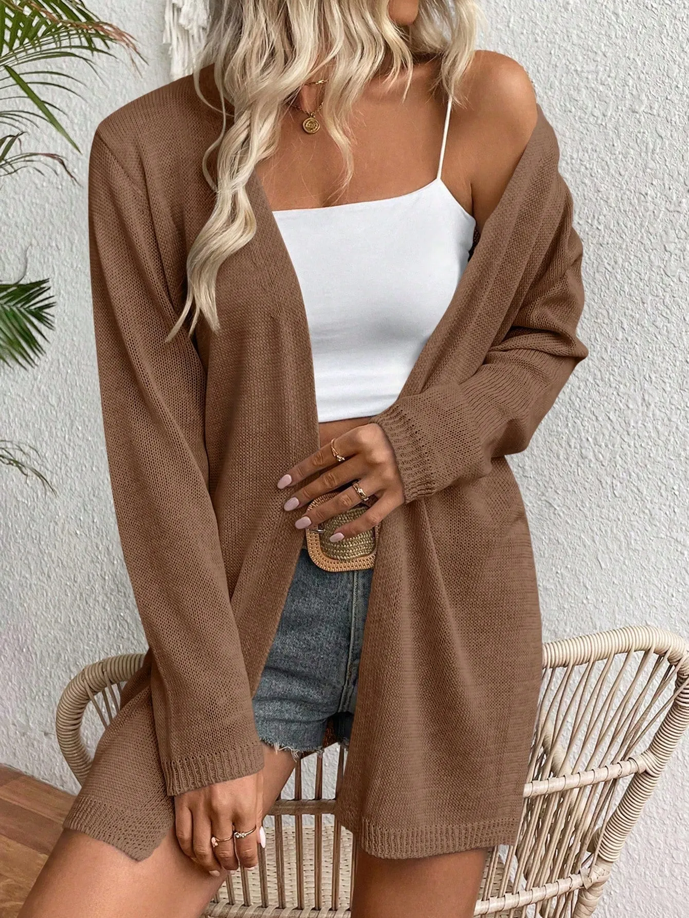 Cárdigan suelto de manga larga Cherry Vibes para mujer