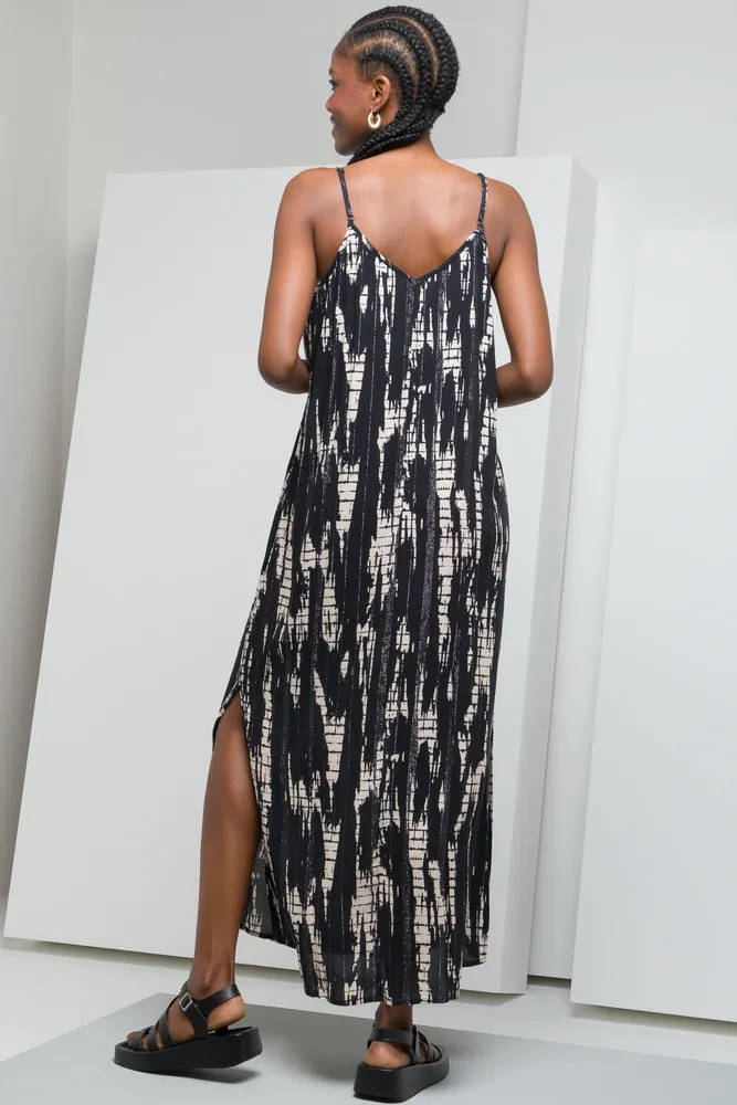 Crinkle Maxi Dress Black