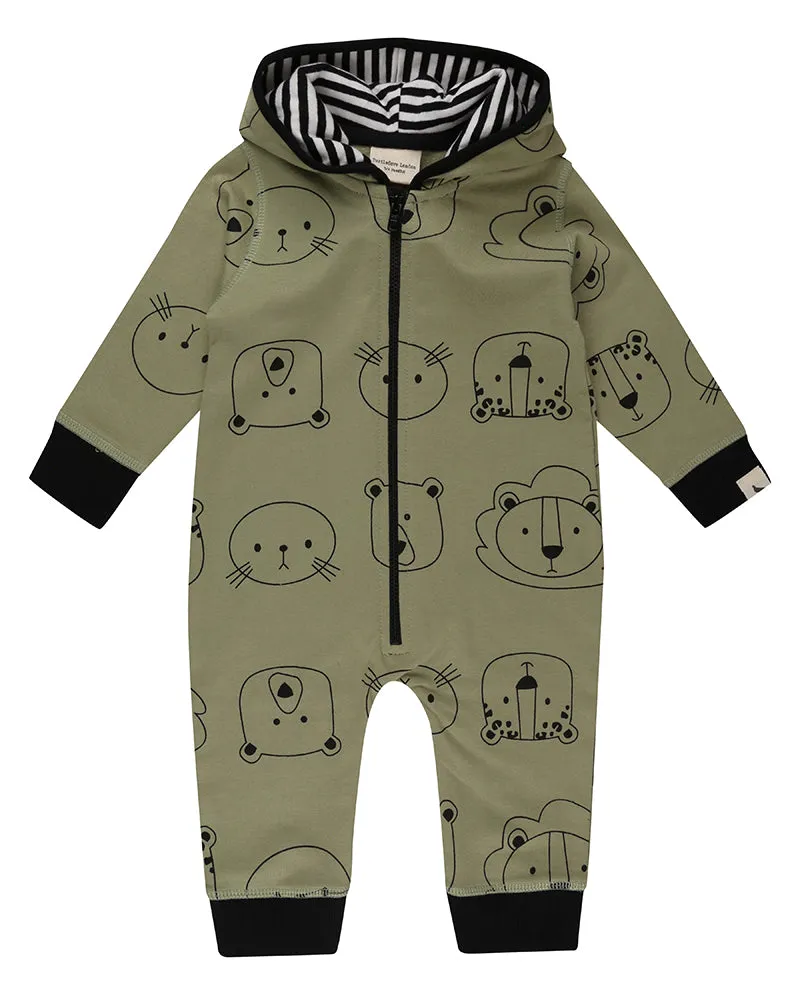 Cub Face Hooded Romper