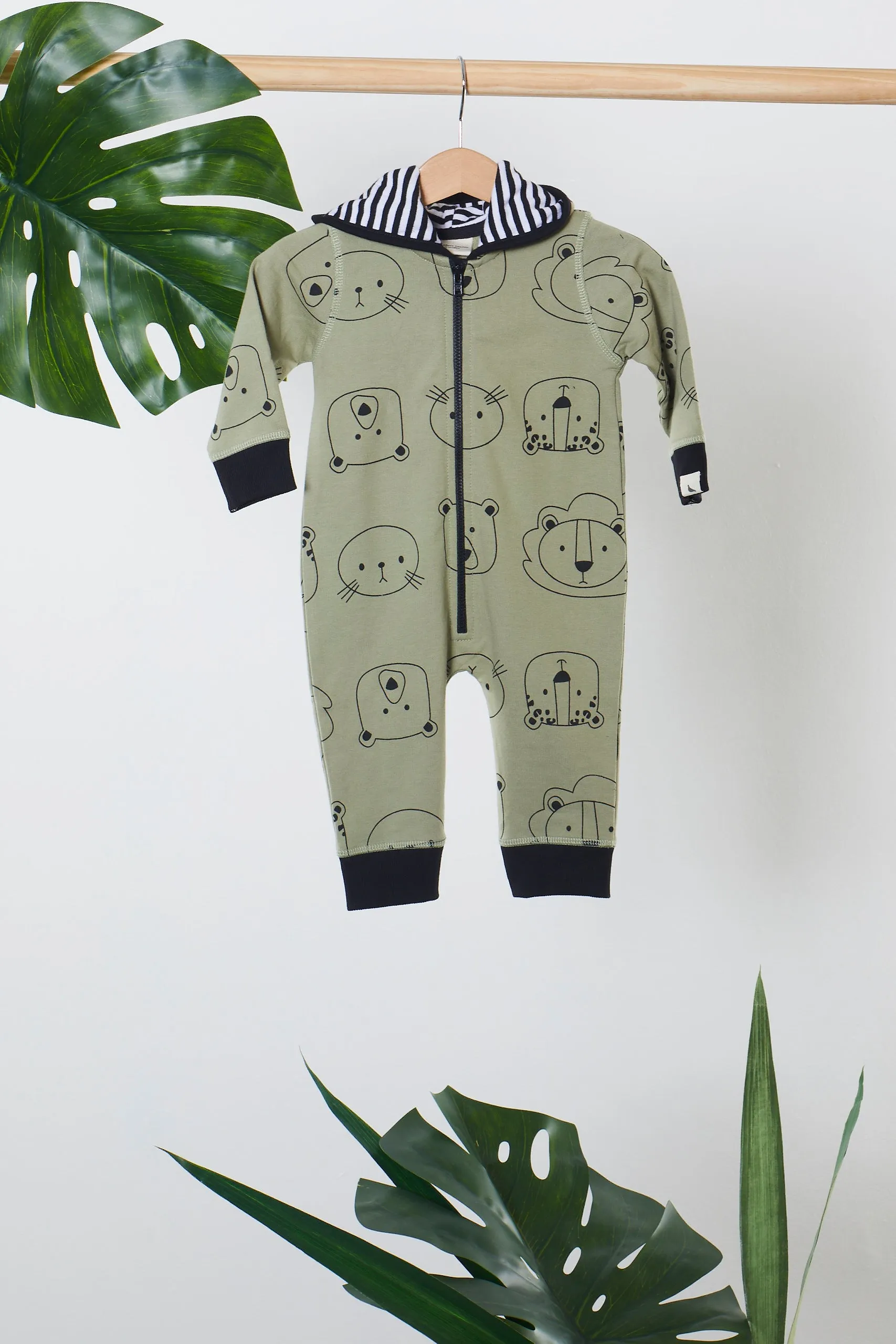 Cub Face Hooded Romper