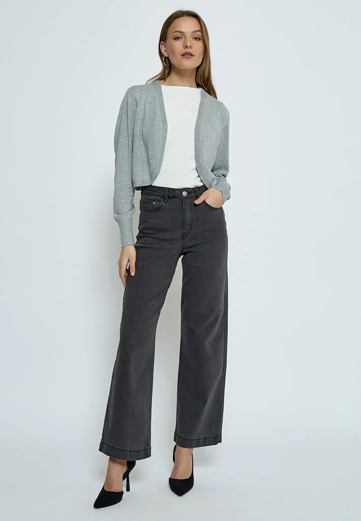 Dina Knit Bolero - Light Grey Melange