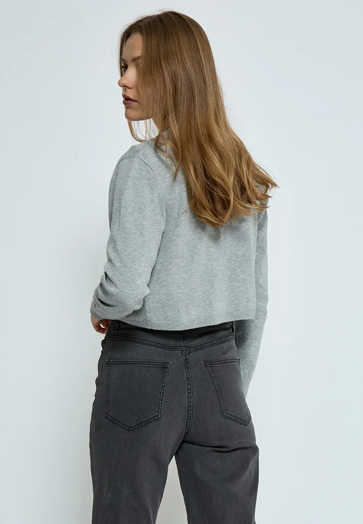 Dina Knit Bolero - Light Grey Melange