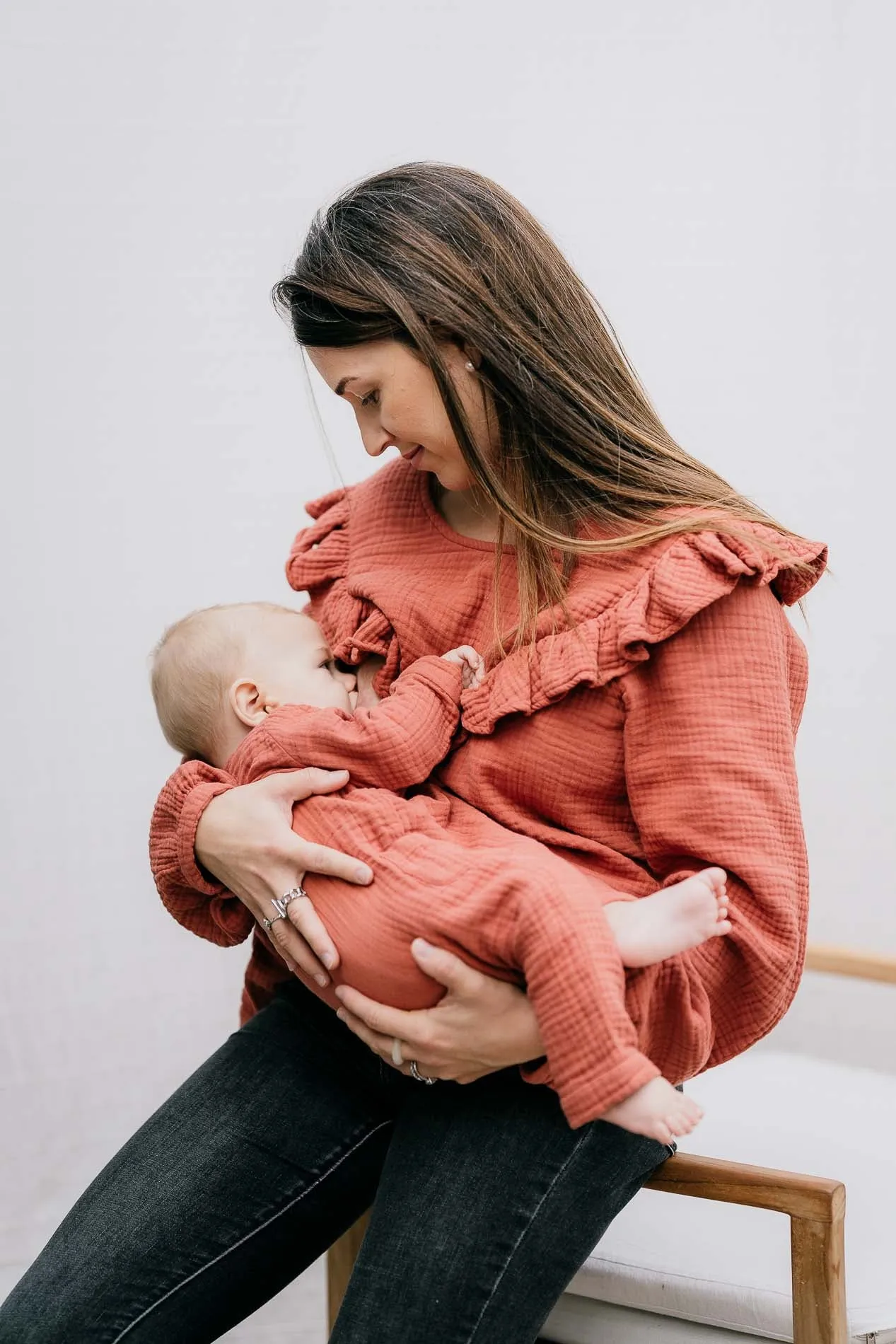 Duo de blouses d'allaitement Bohémilk (milk & terracotta)