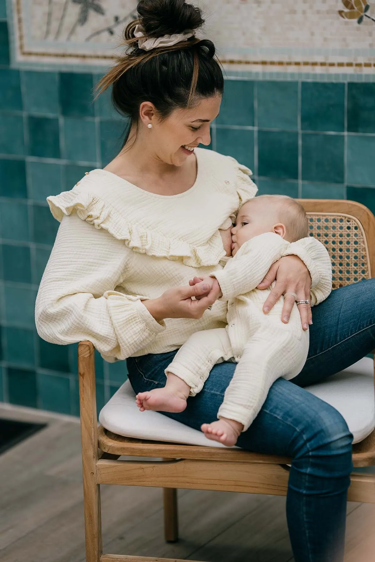 Duo de blouses d'allaitement Bohémilk (milk & terracotta)