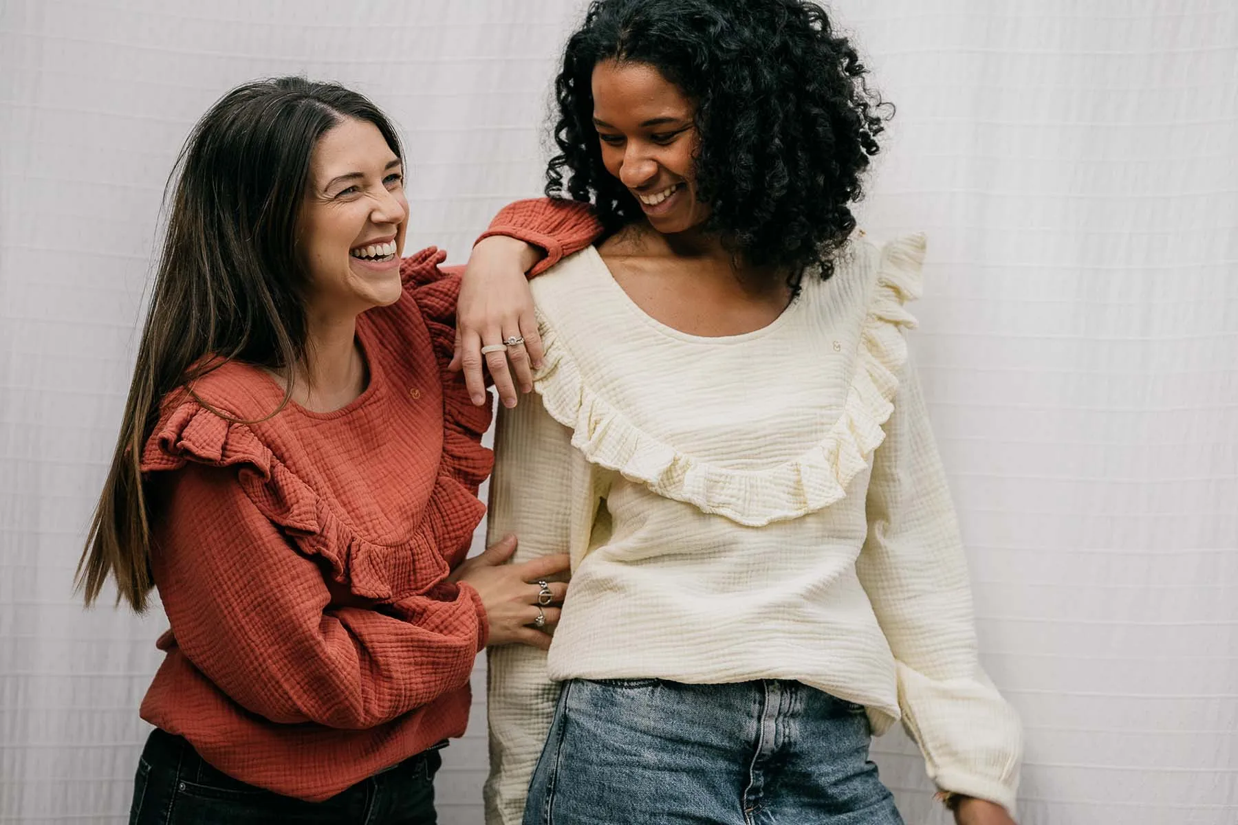 Duo de blouses d'allaitement Bohémilk (milk & terracotta)