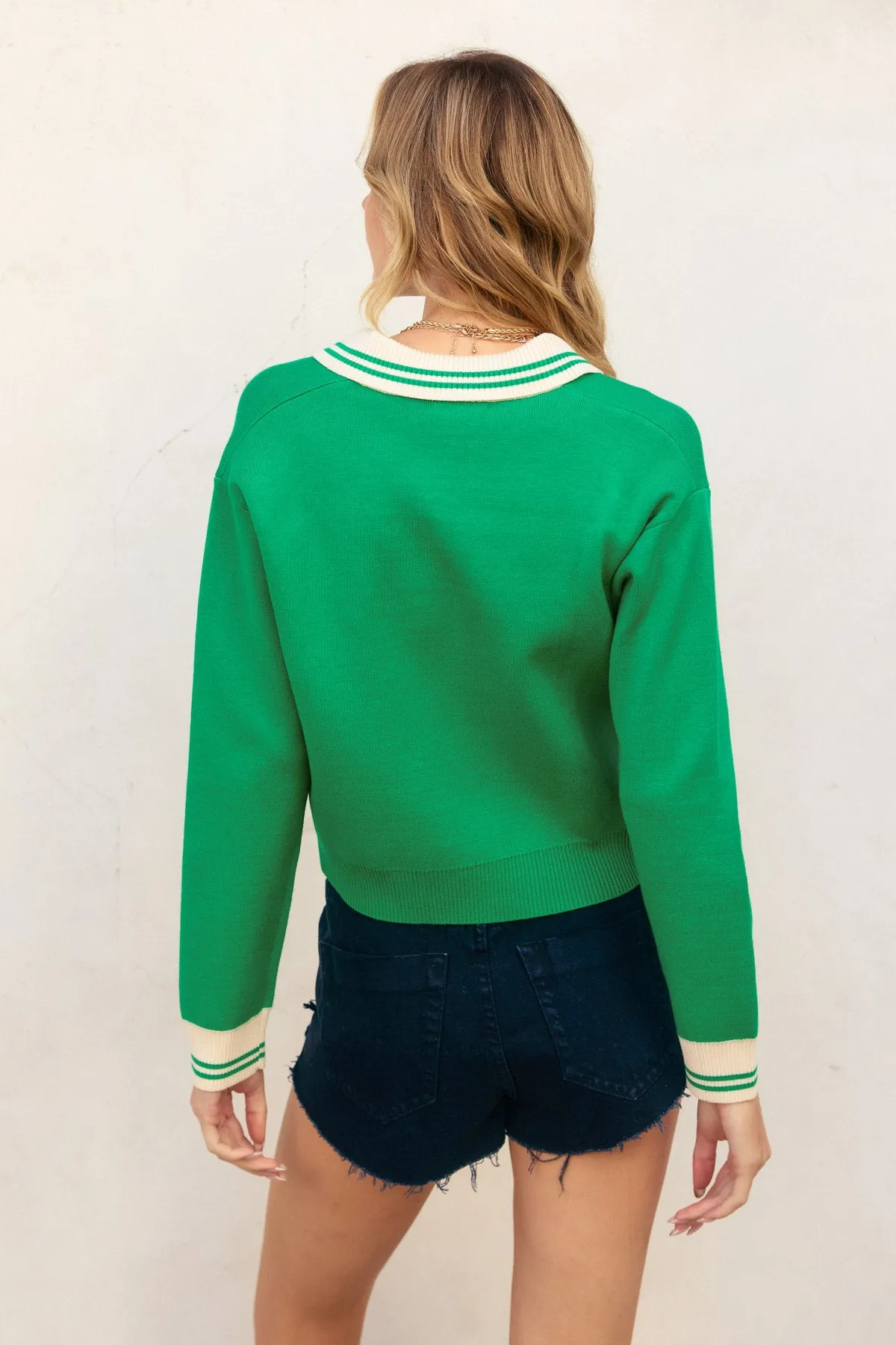 Dyllan Contrast Striped Knitted Jacket