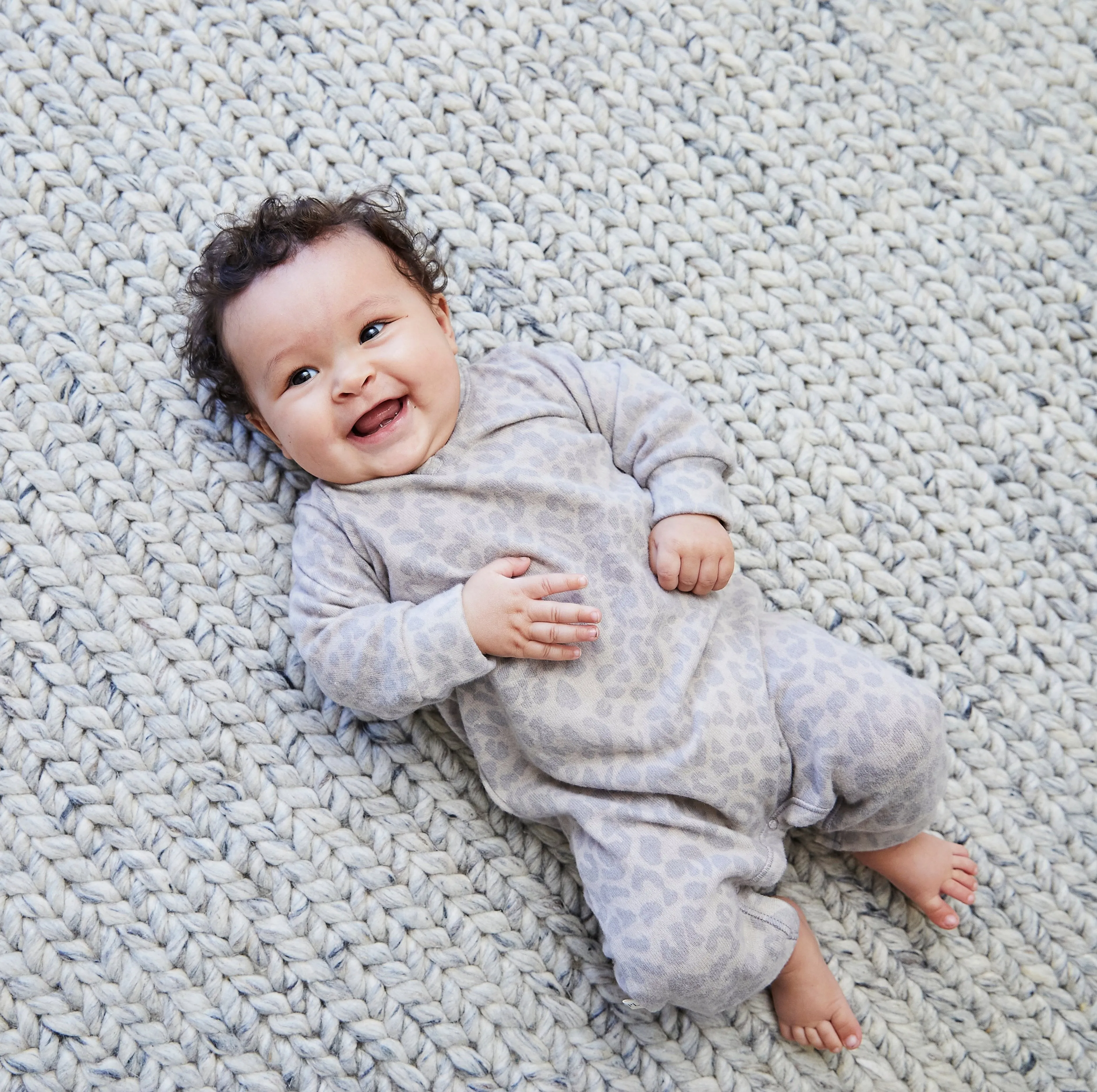 Eco-Animal Hacci Henley Romper