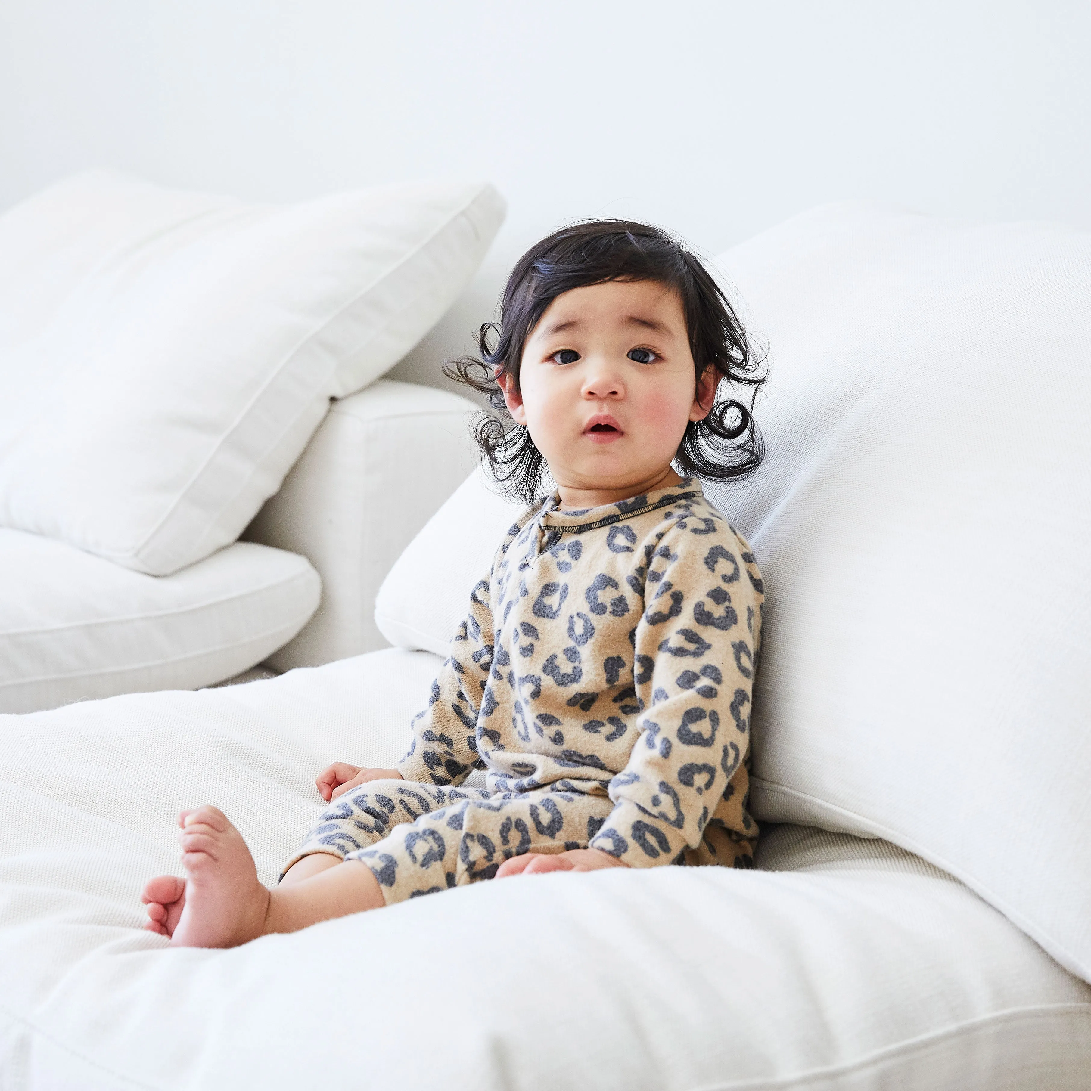 Eco-Animal Hacci Henley Romper