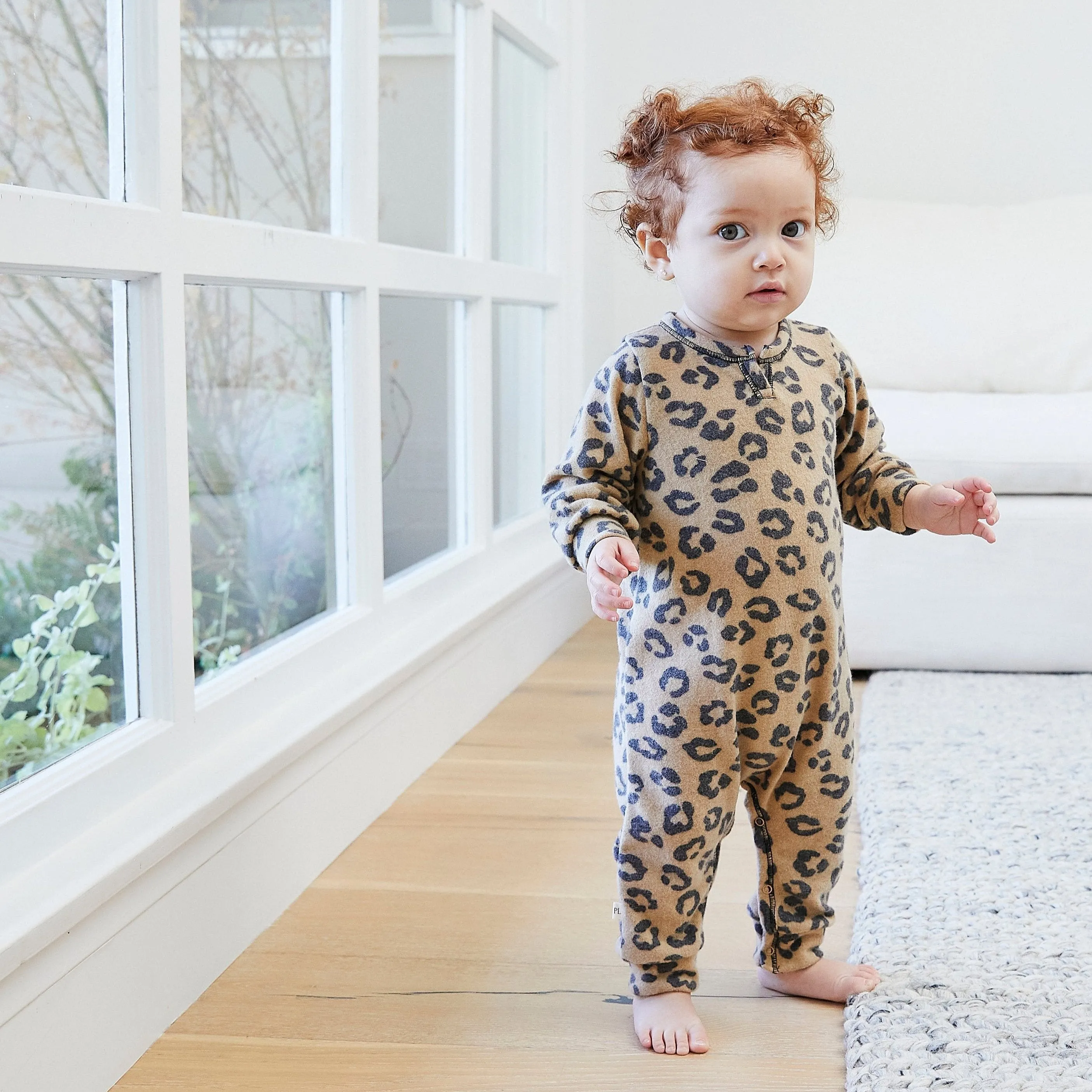 Eco-Animal Hacci Henley Romper