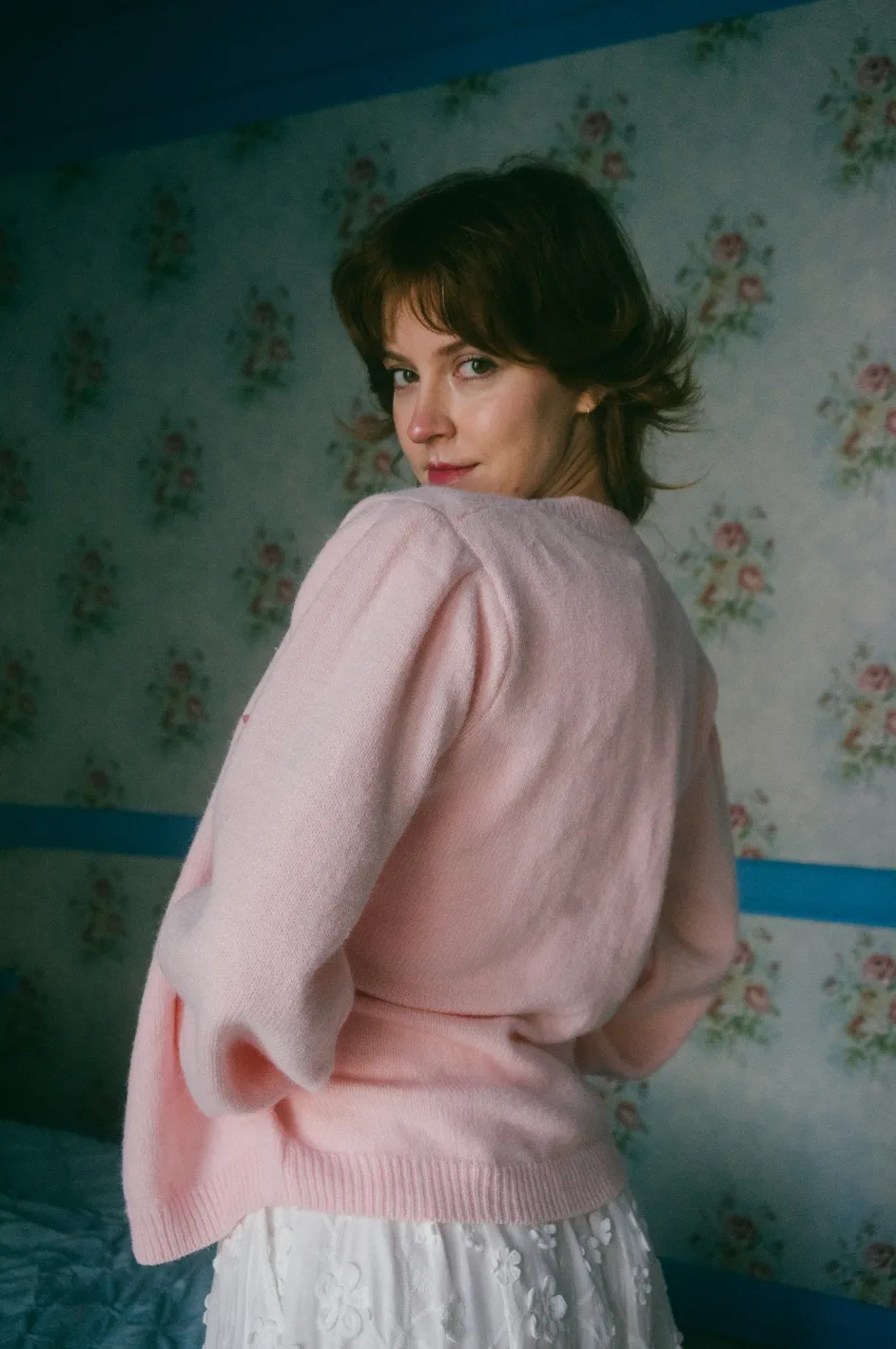 Elena Cardigan in Pink Peony Garden