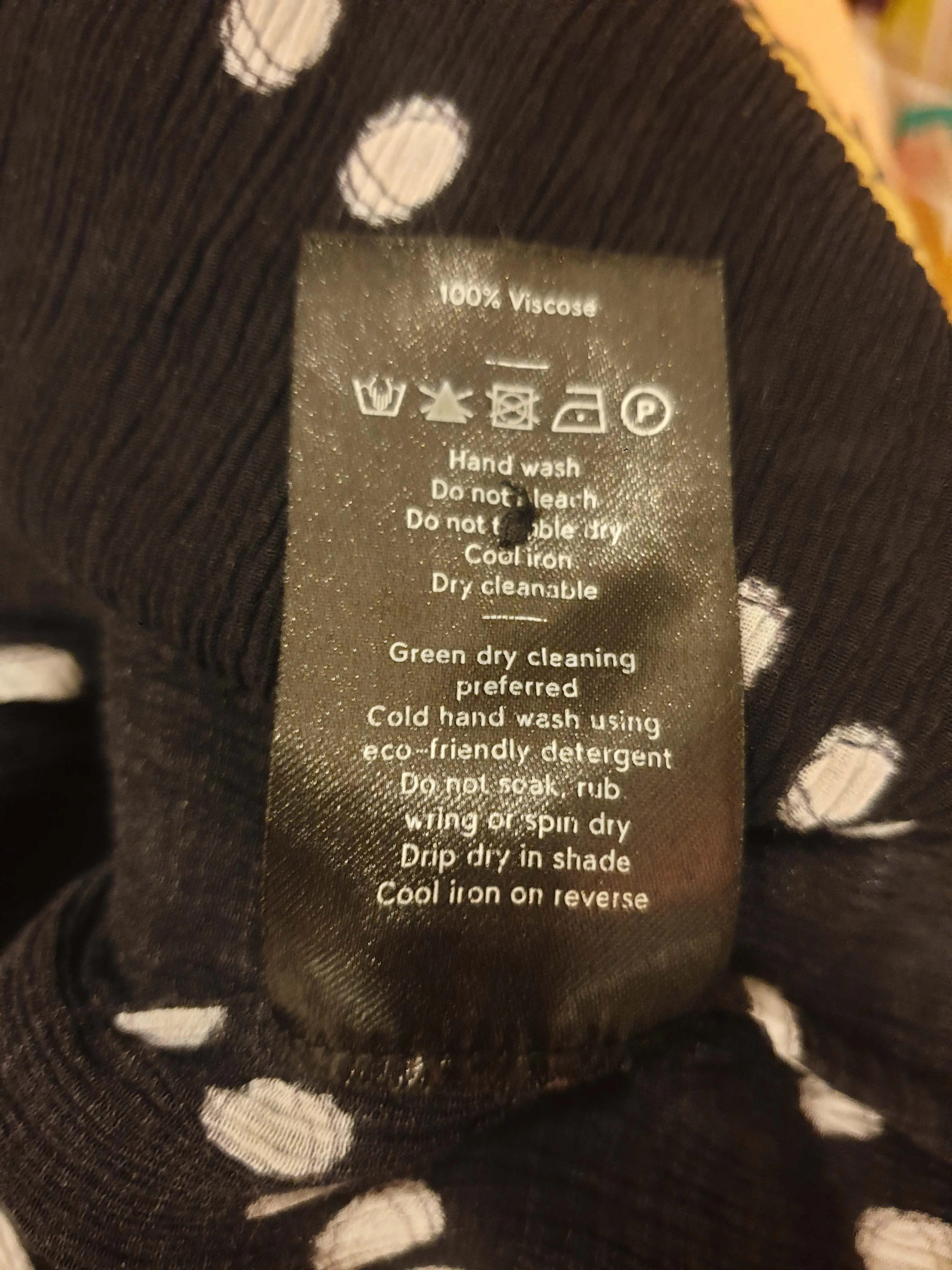 Elk black crepe polka dot maxi dress size ML