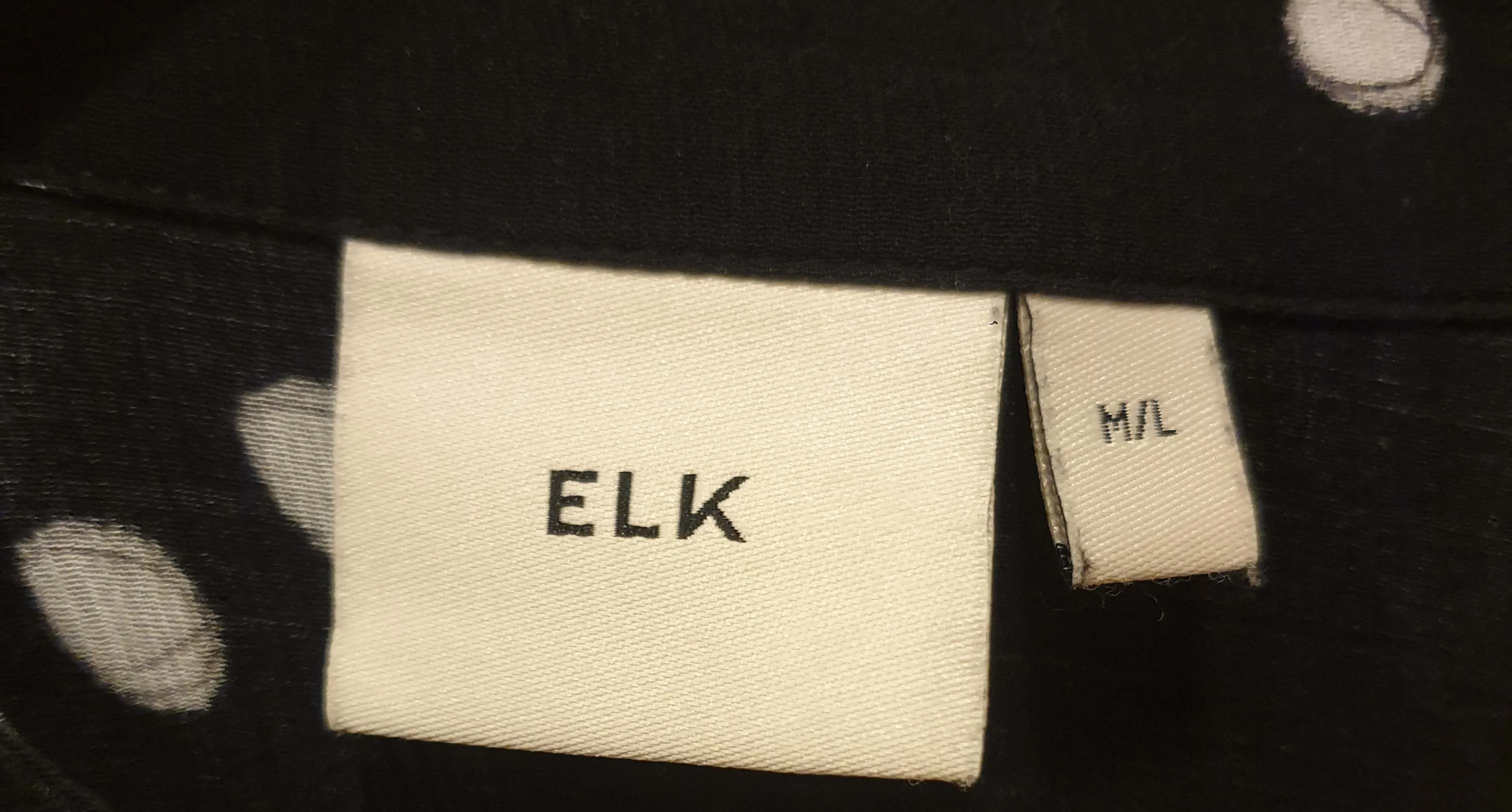 Elk black crepe polka dot maxi dress size ML
