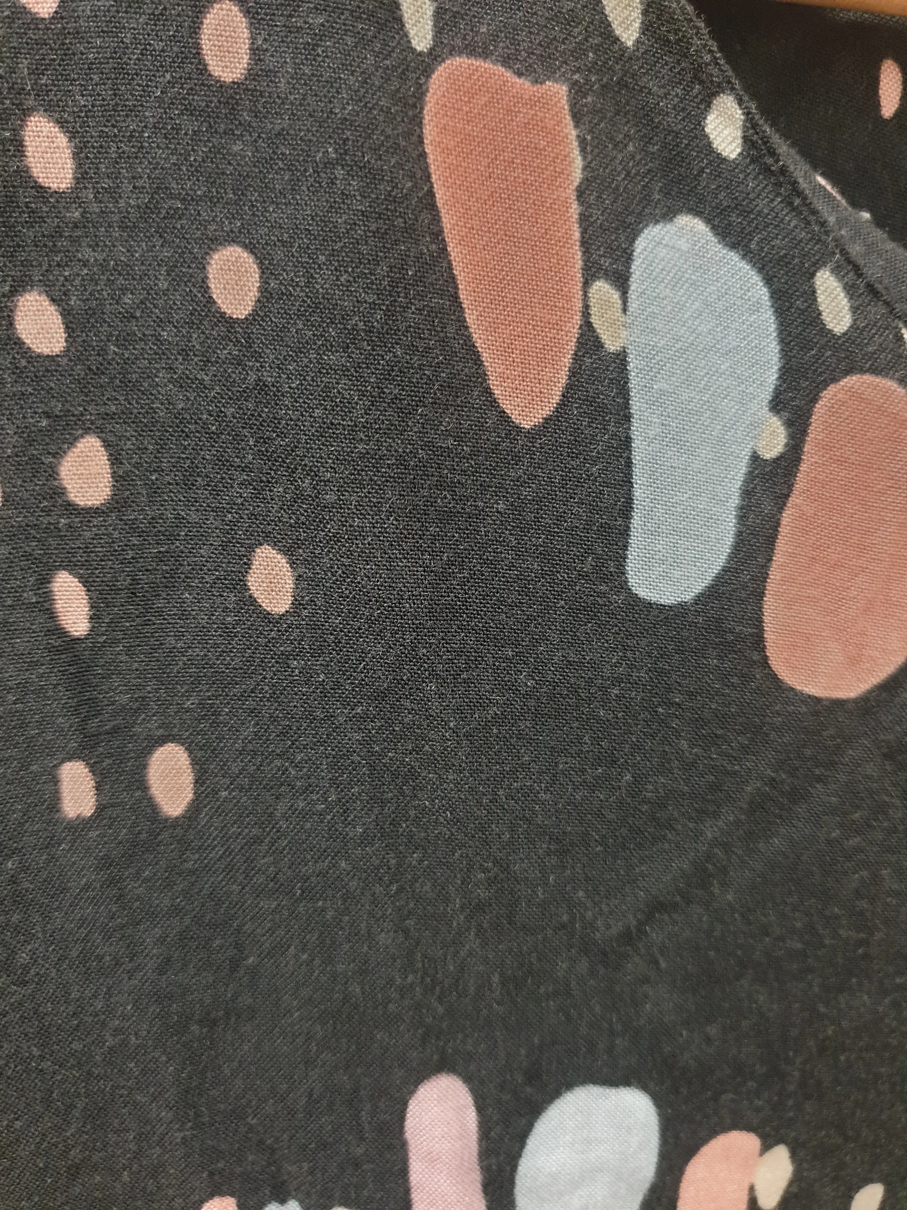 Elm charcoal dress with cute colourful print size 14, best fits 12-14