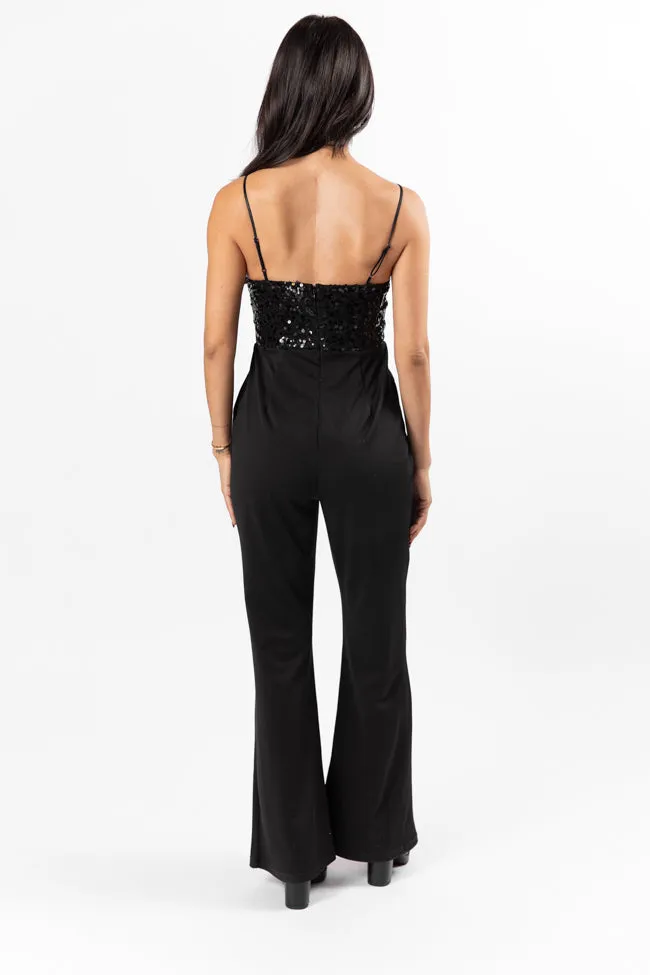 Even The Score Black Sequin Top Jumpsuit FINAL SALE
