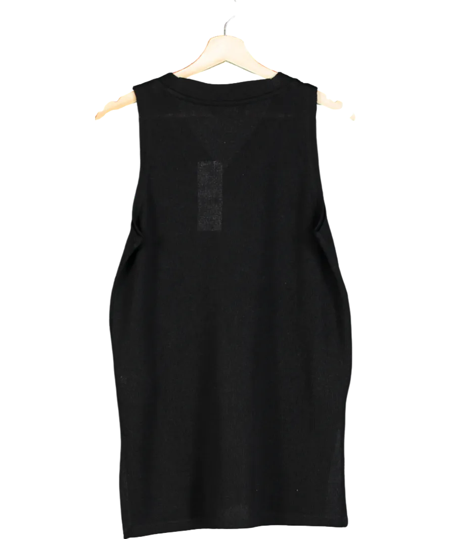 F&F FW Bridge Black Sleeveless Knit Longline Cardigan UK 14
