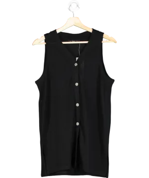 F&F FW Bridge Black Sleeveless Knit Longline Cardigan UK 14