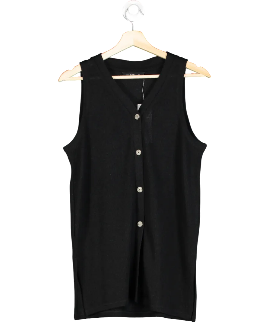 F&F FW Bridge Black Sleeveless Knit Longline Cardigan UK 14