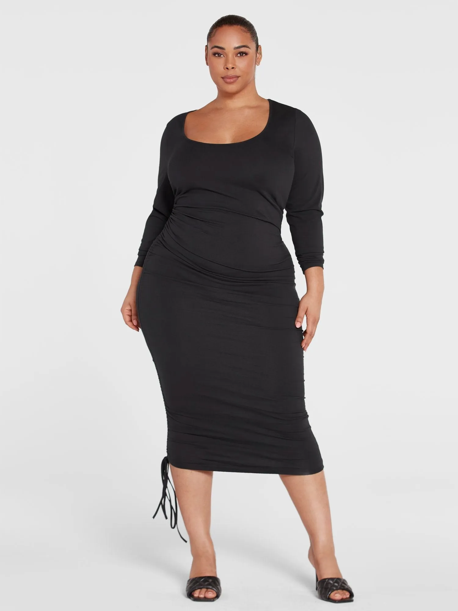 Fashion To Figure - FTF Essentials - The Long Sleeve Ruched Dress