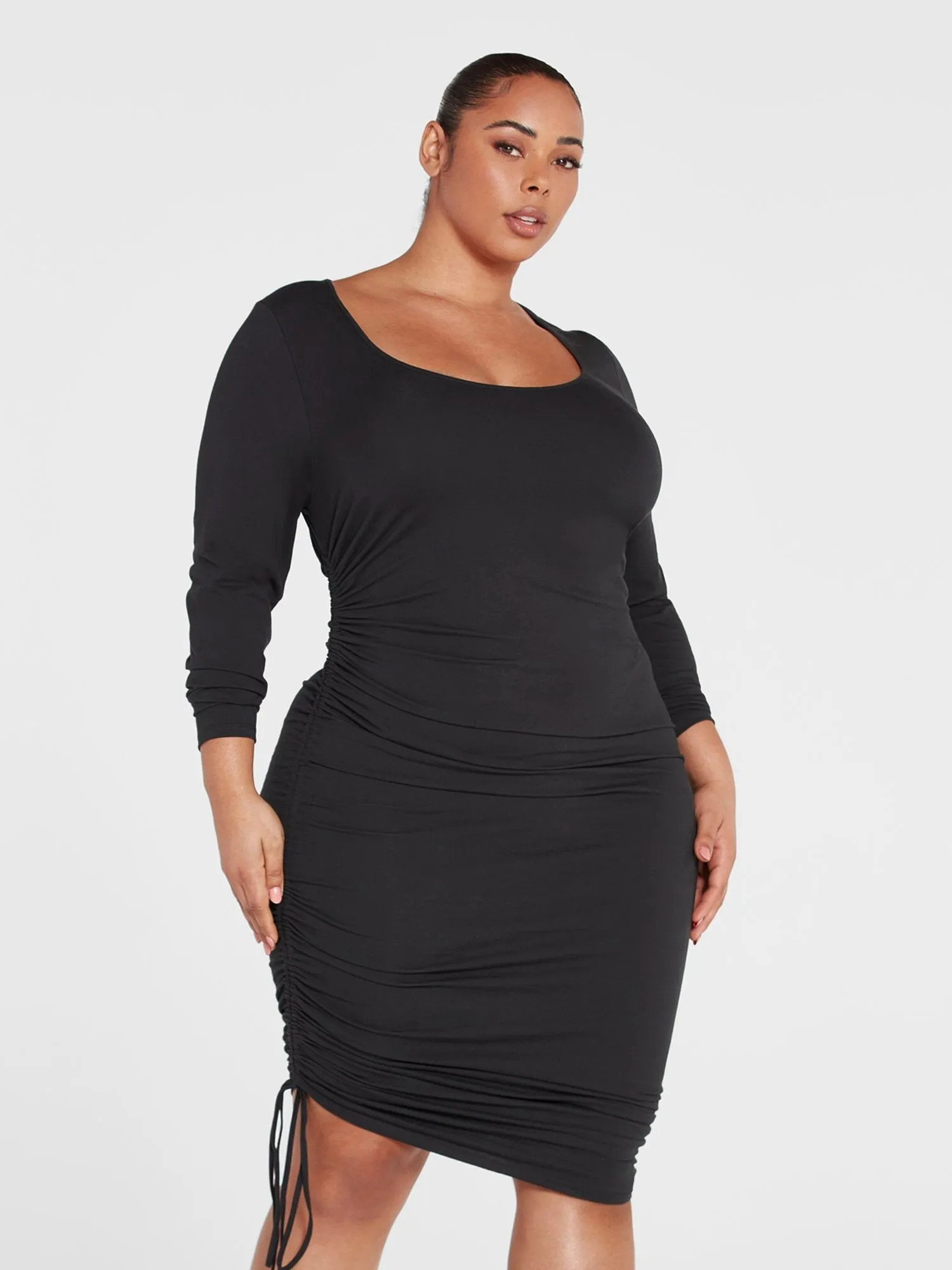 Fashion To Figure - FTF Essentials - The Long Sleeve Ruched Dress
