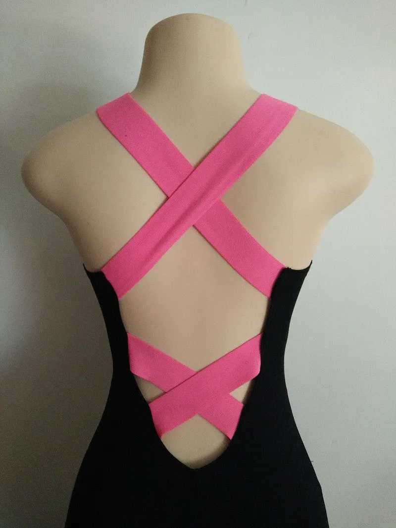 Fashion Women Bandage Stretch Jumpsuit Backless Cross Trousers Ladies Out Wear Plus Size Shealth Slim Jumpsuits