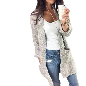 Fashion Women Long Sleeve loose knitting cardigan sweater Womens Knit Female Cardigan pull
