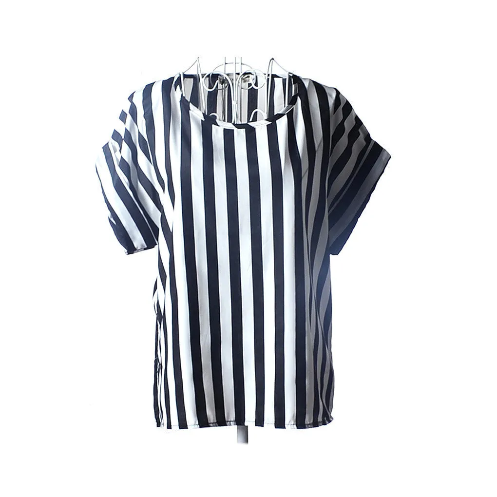 fashion Women Print Chiffon Shirt Vintage Batwing Sleeve casual T Shirts Tops