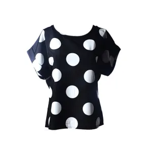 fashion Women Print Chiffon Shirt Vintage Batwing Sleeve casual T Shirts Tops