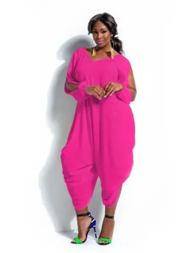 Fashion Womens Long Sleeve Romper Baggy Harem Jumpsuit Playsuit Plus Size 5 Colors