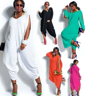 Fashion Womens Long Sleeve Romper Baggy Harem Jumpsuit Playsuit Plus Size 5 Colors