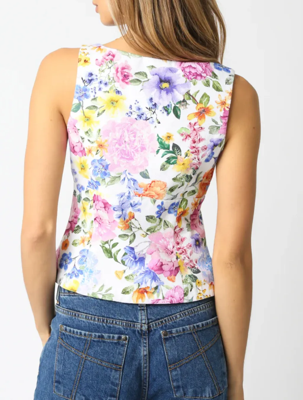 Fiona Floral Zip Up Top