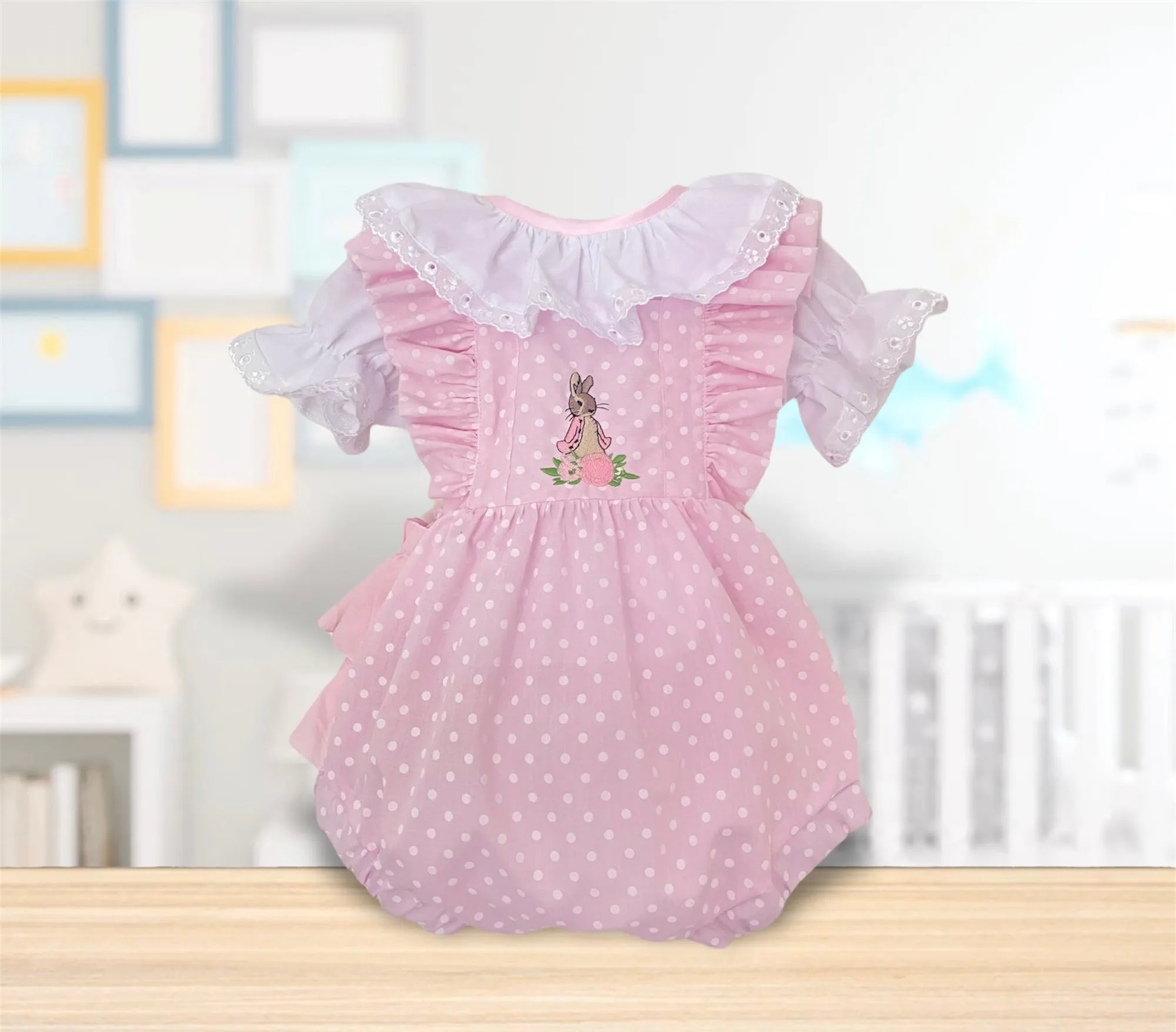 Flopsy Bunny Two Piece spanish style Frilly Romper & Peter pan frilled collat top  Outfit REDUCED