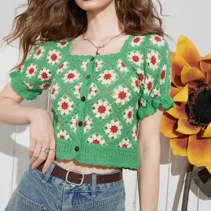 Floral Crochet Cardigan Embracing Cottagecore Whimsy