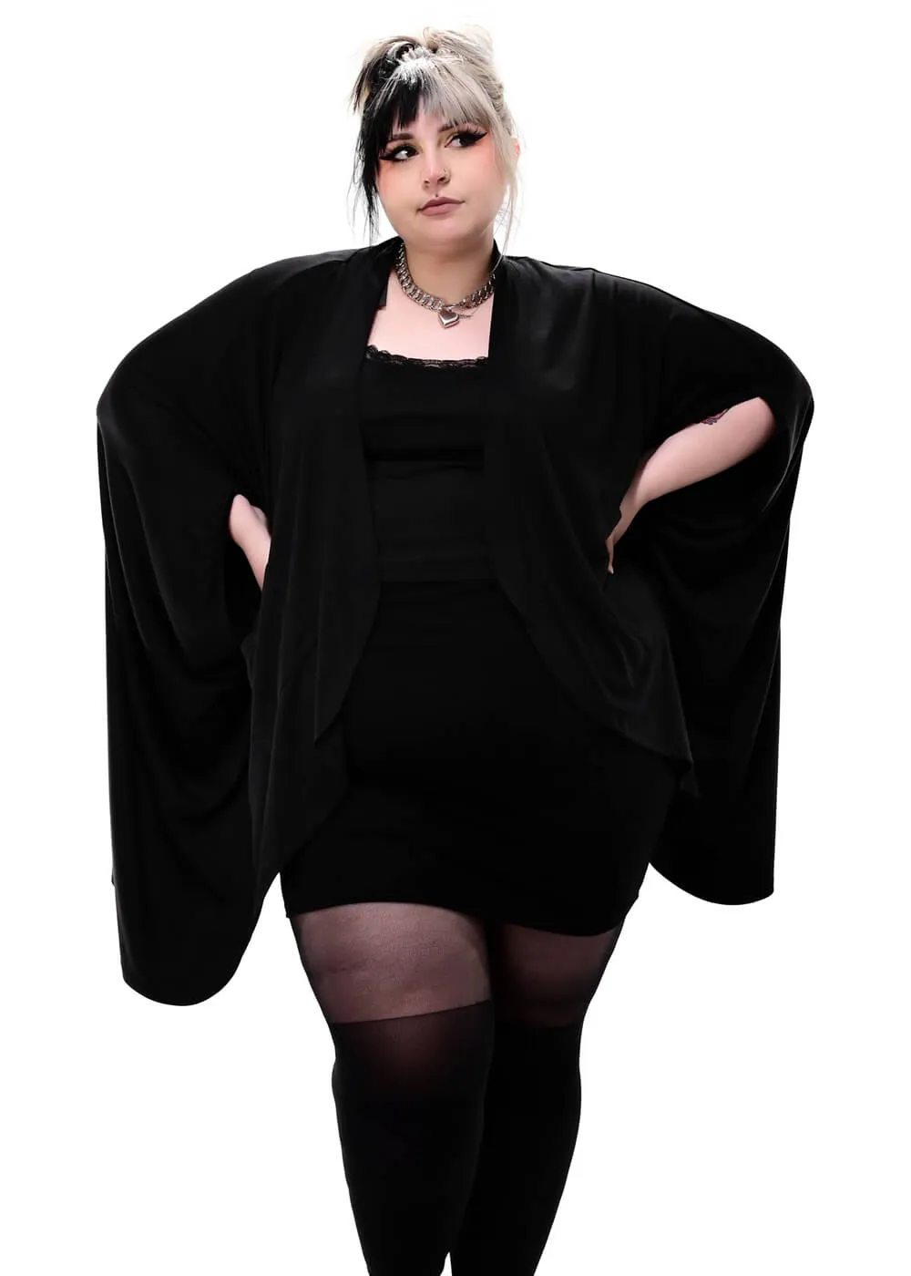 Foxblood Batty Oversized Cardigan Black