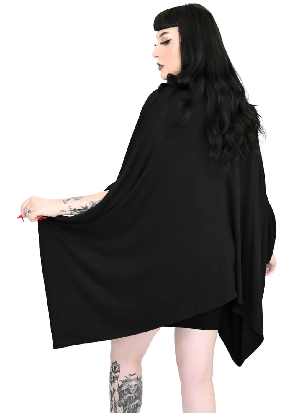 Foxblood Batty Oversized Cardigan Black
