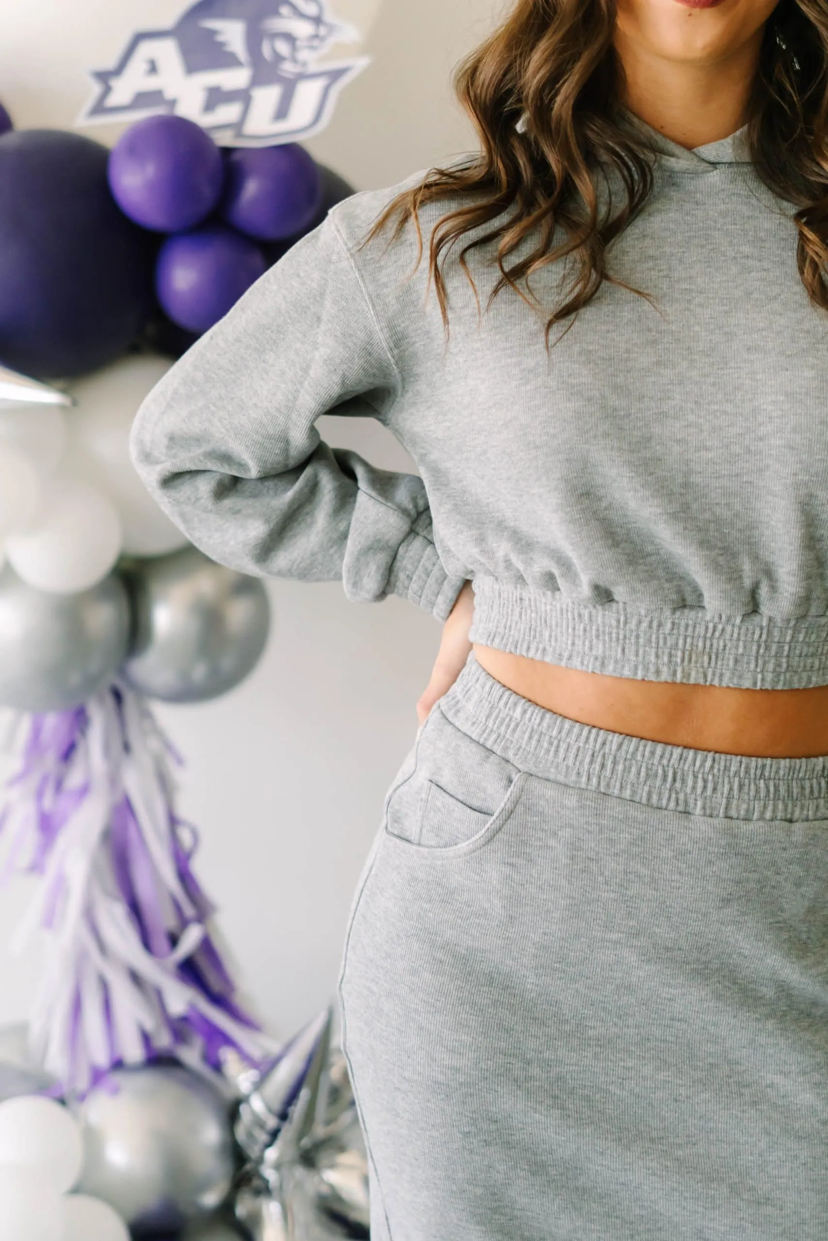 French Terry Cropped Hoodie