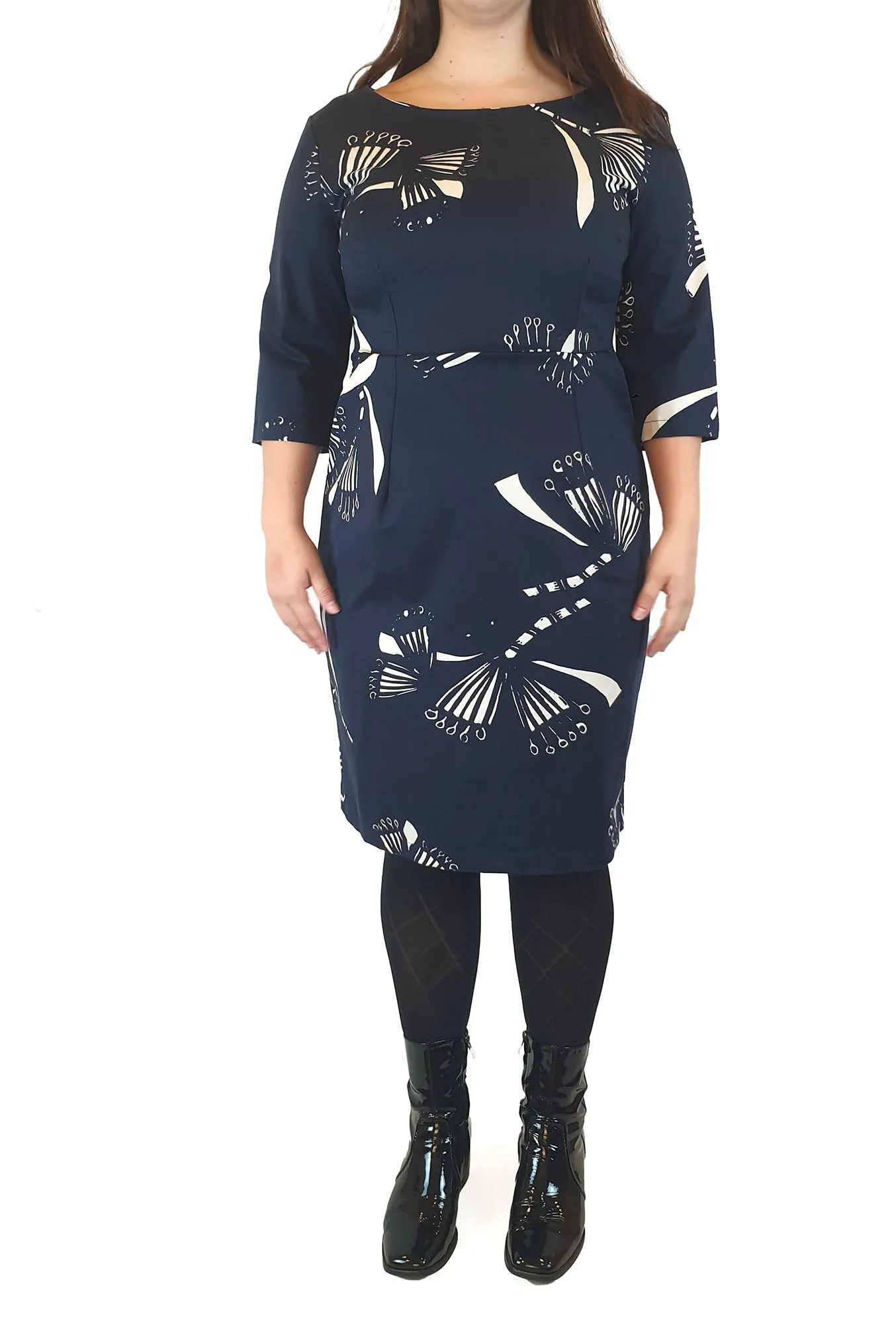 Frock Me Out navy print half length sleeve dress size 16