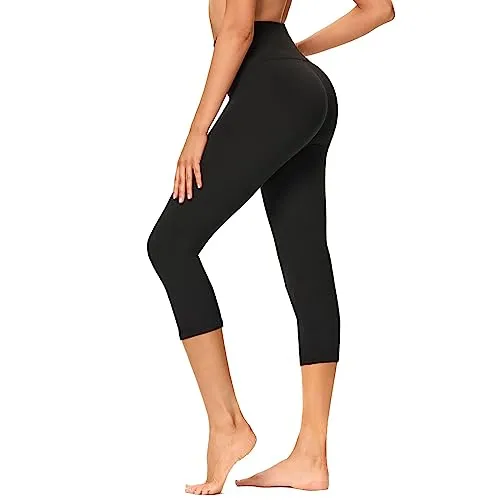 GAYHAY High Waisted Capri Leggings for Women - Soft Slim Tummy Control - Exercise Pants for Running Cycling Yoga Workout