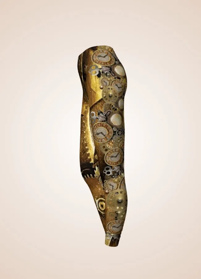 Gold Steampunk Gear Legging