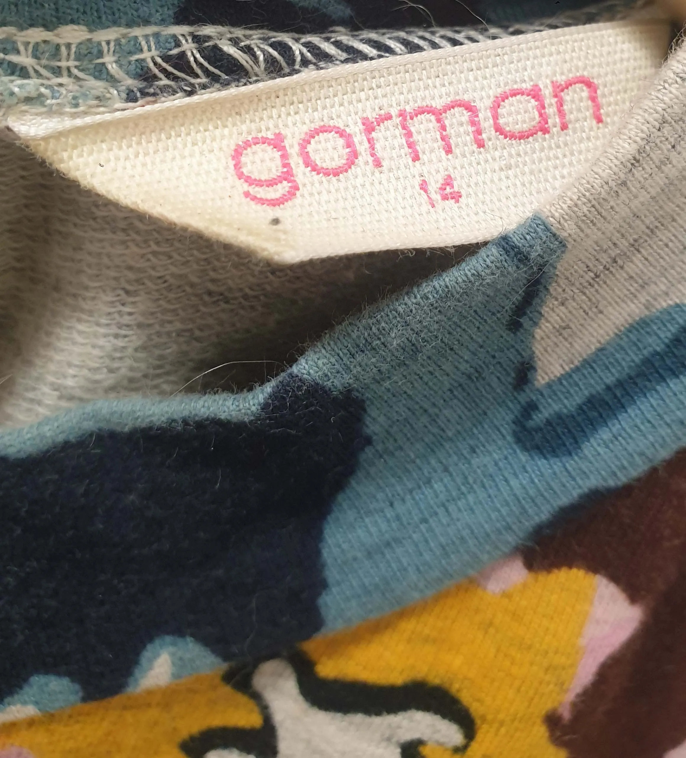 Gorman grey long sleeve tee shirt dress with  large flower print size 14, best fits 12-14
